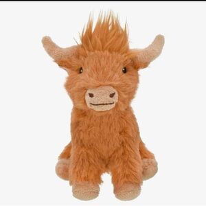 NEW Mini Plush Highland Cow Dog Toy Stuffed Animal - Rust Tan